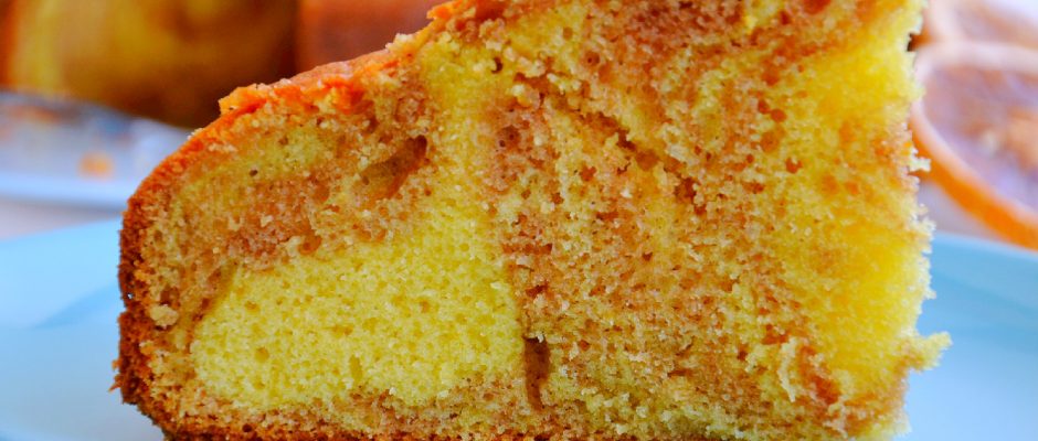 Bolo Marmoreado de Chocolate e Laranja