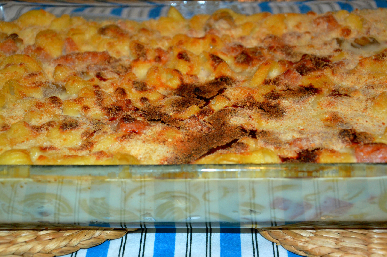 Massa gratinada com fiambre