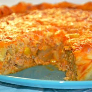 Quiche á bolonhesa com legumes