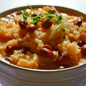 Arroz de Skrei com Tomilho e Feijão